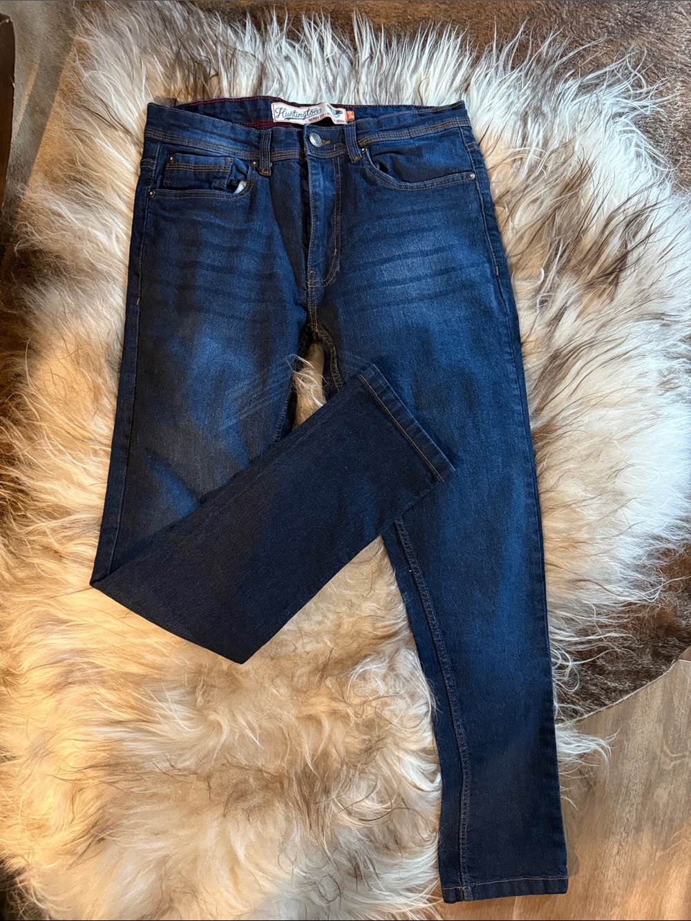 Men's Slim Straight Jeans in Dark Blue